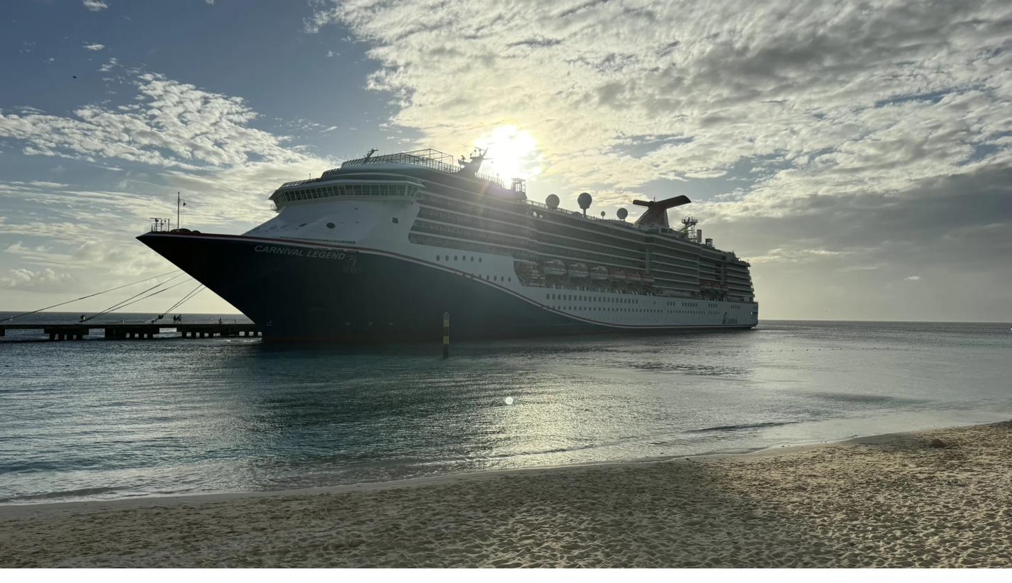 Carnival Legend docked at sunrise